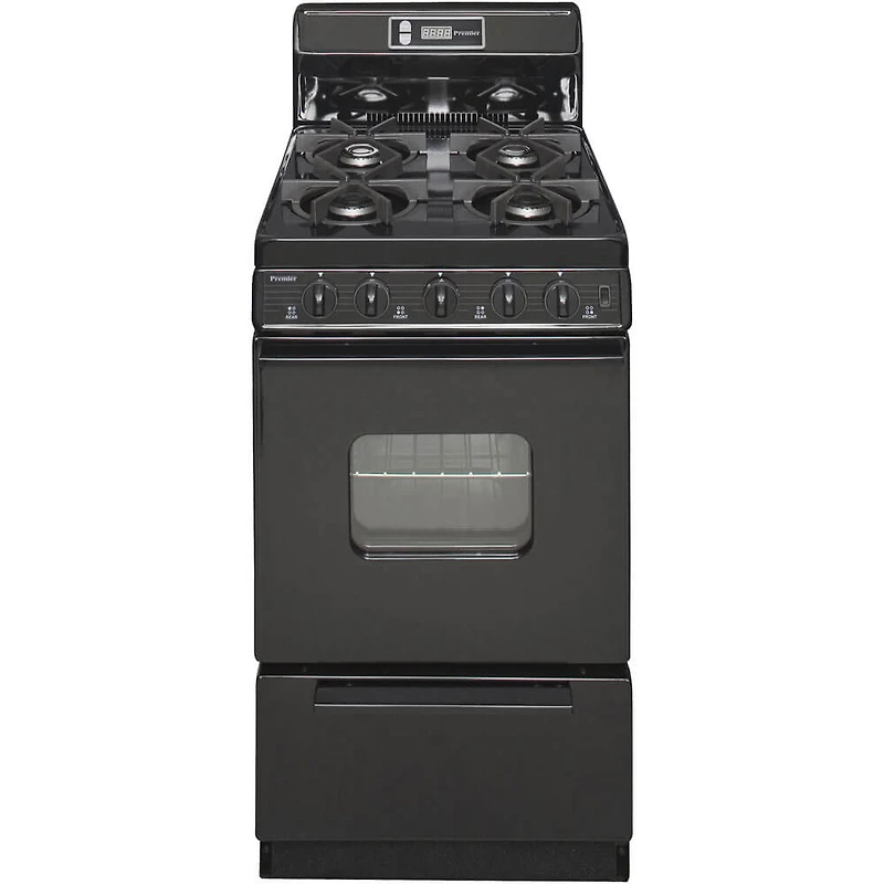 2.4 Cu. Ft. Black Freestanding Gas Range