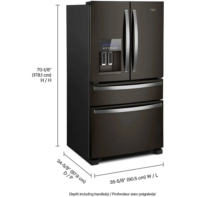24.5 Cu. Ft. Black Stainless 4-Door French Door Refrigerator