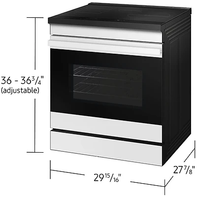6.3 Cu. Ft. Bespoke White Glass Slide-In Convection Smart Induction Range