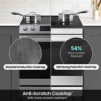 6.3 Cu. Ft. Bespoke White Glass Slide-In Convection Smart Induction Range