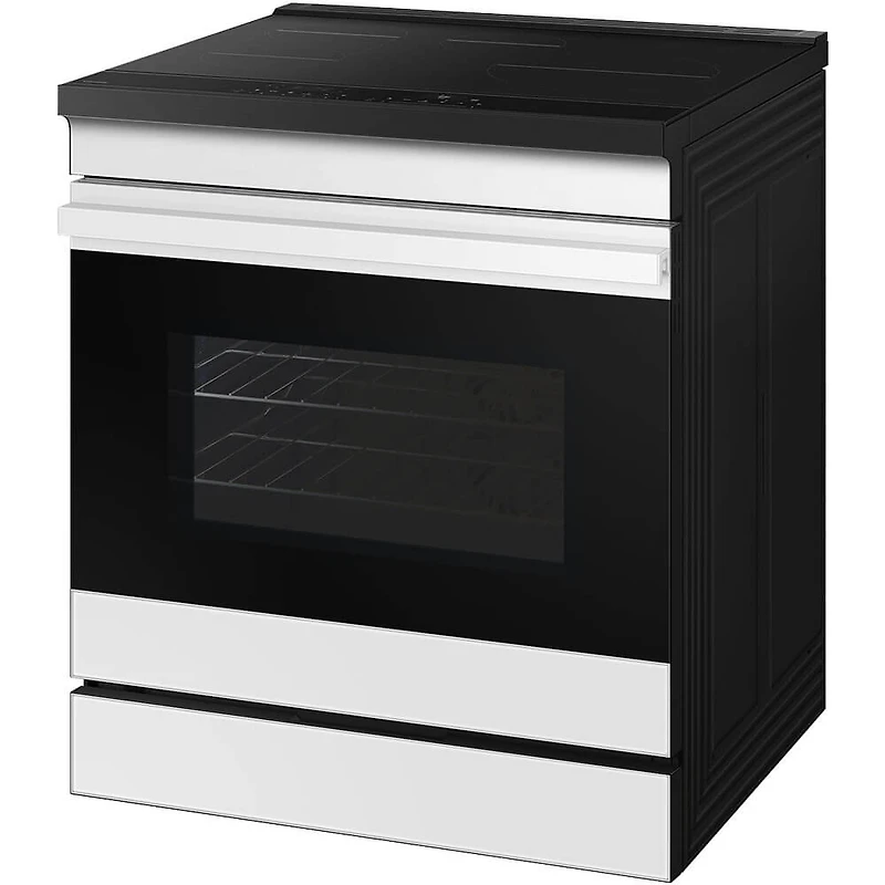 6.3 Cu. Ft. Bespoke White Glass Slide-In Convection Smart Induction Range