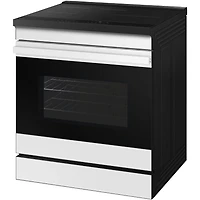6.3 Cu. Ft. Bespoke White Glass Slide-In Convection Smart Induction Range