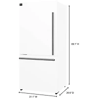 17.2 Cu. Ft. White Counter Depth Bottom Freezer Refrigerator