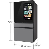 23 Cu. Ft. Charcoal Glass/Stainless 4-Door French Door Counter Depth Smart Refrigerator