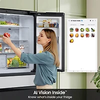 23 Cu. Ft. Charcoal Glass/Stainless 4-Door French Door Counter Depth Smart Refrigerator