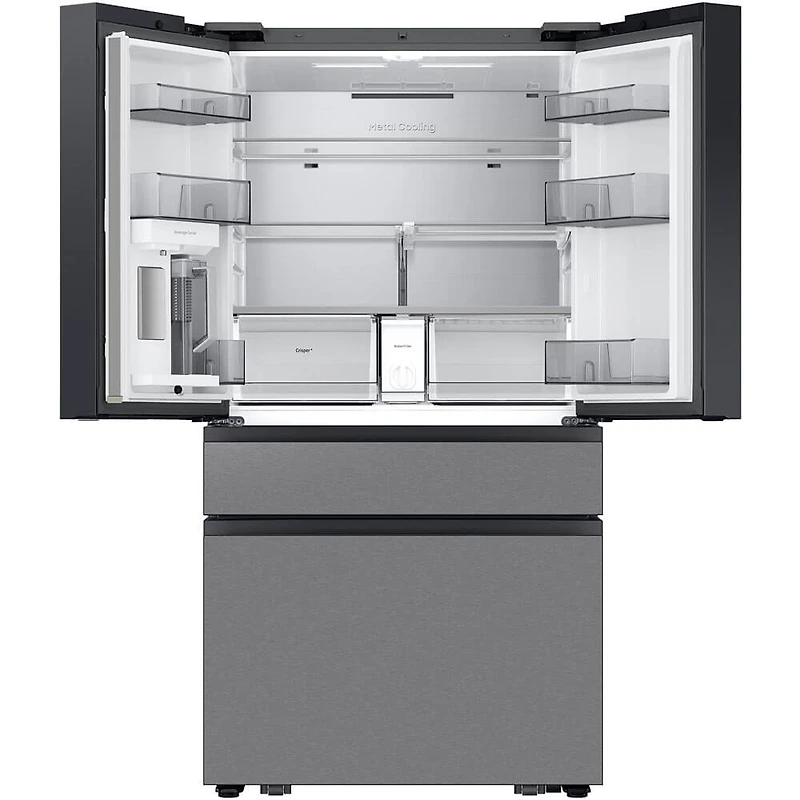 23 Cu. Ft. Charcoal Glass/Stainless 4-Door French Door Counter Depth Smart Refrigerator