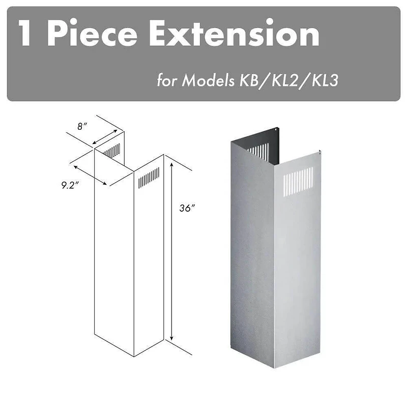 1-36 inch Chimney Extension for 9-10 Ft. Ceilings