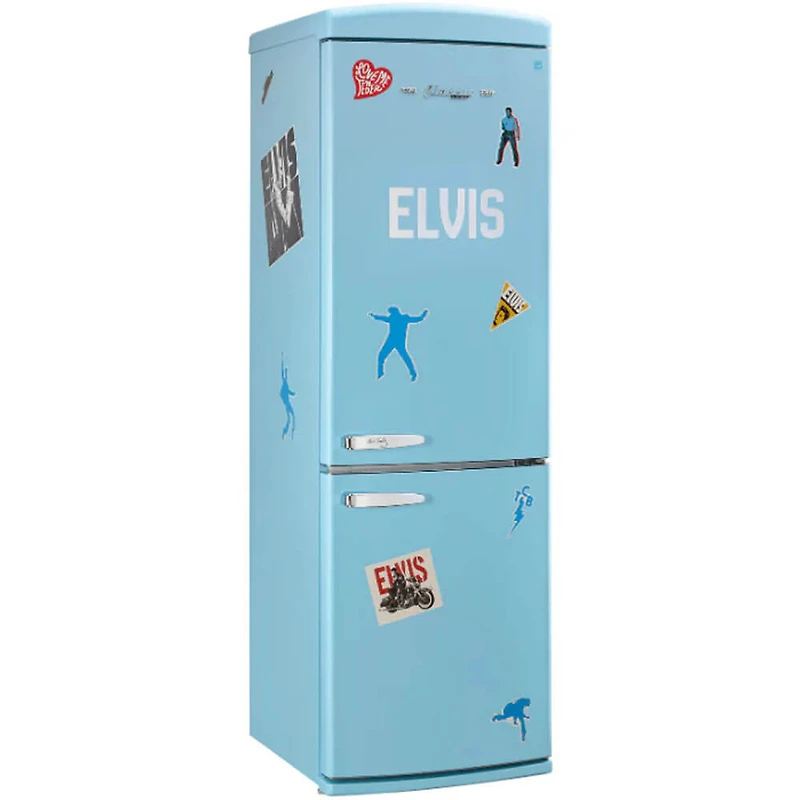 12 Cu. Ft. Elvis Blue Counter-Depth Retro Bottom Freezer Refrigerator