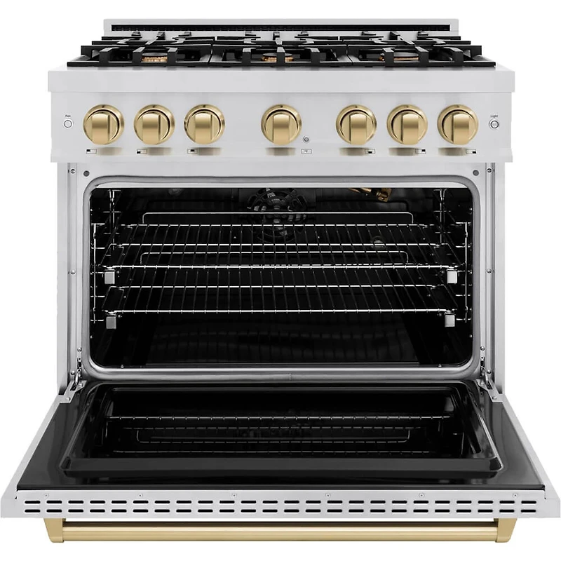 5.2 Cu. Ft. Autograph Edition Stainless and Bronze Freestanding Convection Gas Range