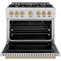 5.2 Cu. Ft. Autograph Edition Stainless and Bronze Freestanding Convection Gas Range