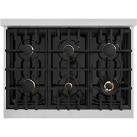 5.2 Cu. Ft. Autograph Edition Stainless and Black Freestanding Convection Gas Range