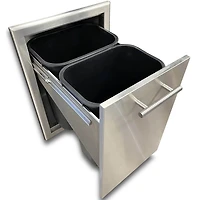 20 inch Stainless Built-In Roll Out Trash Drawer for Outdoor Kitchens