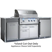 26 inch Gray Quartz Appliance Ready Grill Island
