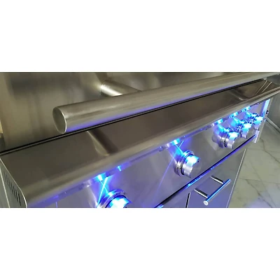Pro-Grade Stainless 3 Burner Built-In Natural Gas Grill with Rotisserie Burner