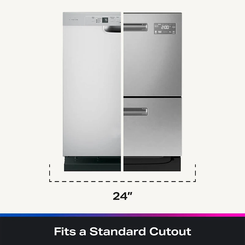 45 dBA Stainless Front Control Double Drawer Smart Dishwasher