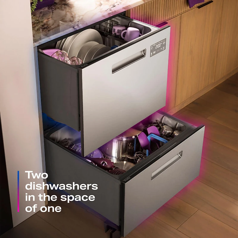 45 dBA Stainless Front Control Double Drawer Smart Dishwasher