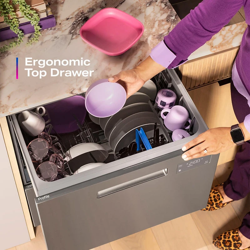 45 dBA Stainless Front Control Double Drawer Smart Dishwasher