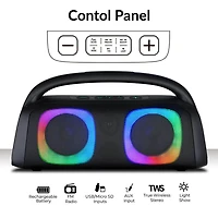 Portable Bluetooth Speaker with RGB Light Effects and Remote Control