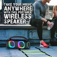 Portable Bluetooth Speaker with RGB Light Effects and Remote Control