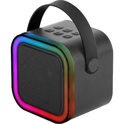 Mini Bluetooth RGB Karaoke Speaker with Wireless Mic - Black