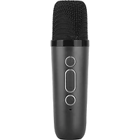 Mini Bluetooth RGB Karaoke Speaker with Wireless Mic - Black