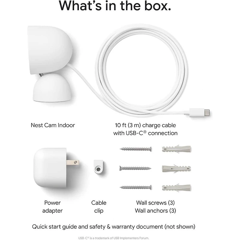 2K HDR Indoor Security Camera (Wired, 3rd Gen) - Snow