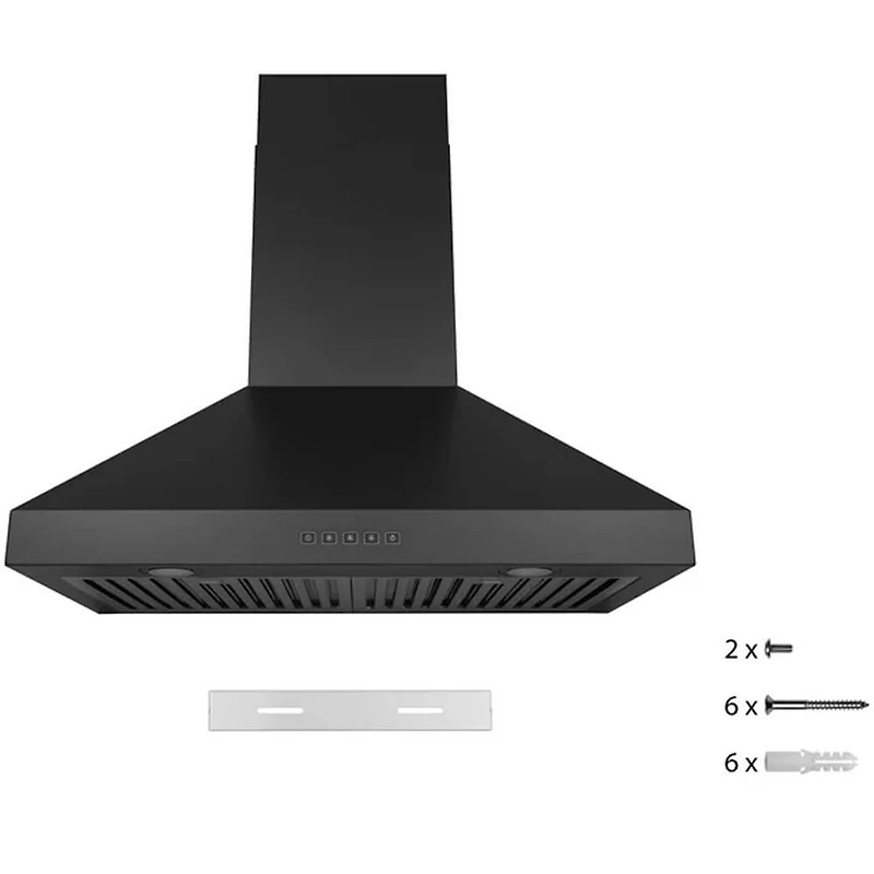 30 inch Matte Black PRO Convertible Wall Mount Range Hood