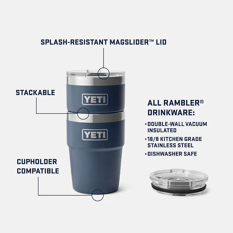 Rambler 16 oz. Stackable Cup with Magslider Lid - Solar Flare