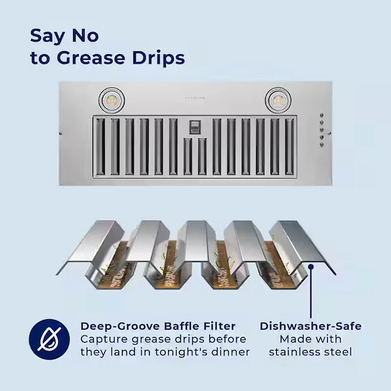 30 inch Stainless Convertible Under Cabinet Range Hood Insert