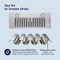 30 inch Stainless Convertible Under Cabinet Range Hood Insert