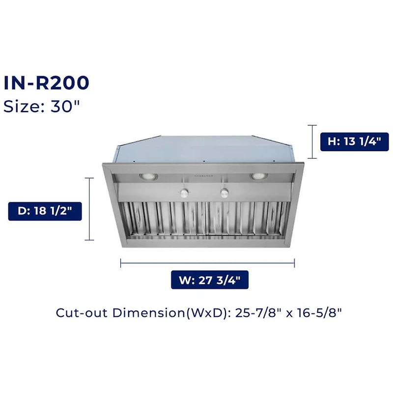 inch Stainless Convertible Under Cabinet Range Hood Insert