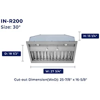 inch Stainless Convertible Under Cabinet Range Hood Insert