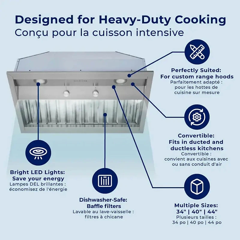 inch Stainless Convertible Under Cabinet Range Hood Insert