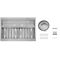 inch Stainless Convertible Under Cabinet Range Hood Insert