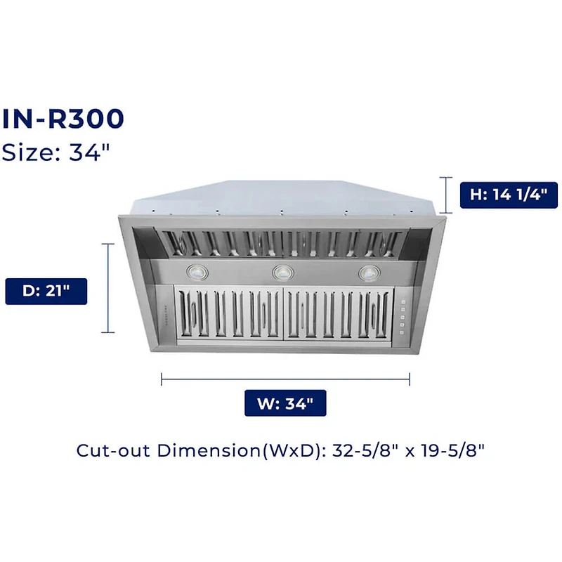 inch Stainless Convertible Undercabinet Range Hood Insert