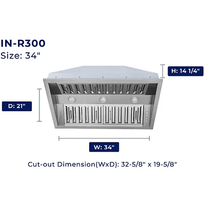 inch Stainless Convertible Undercabinet Range Hood Insert