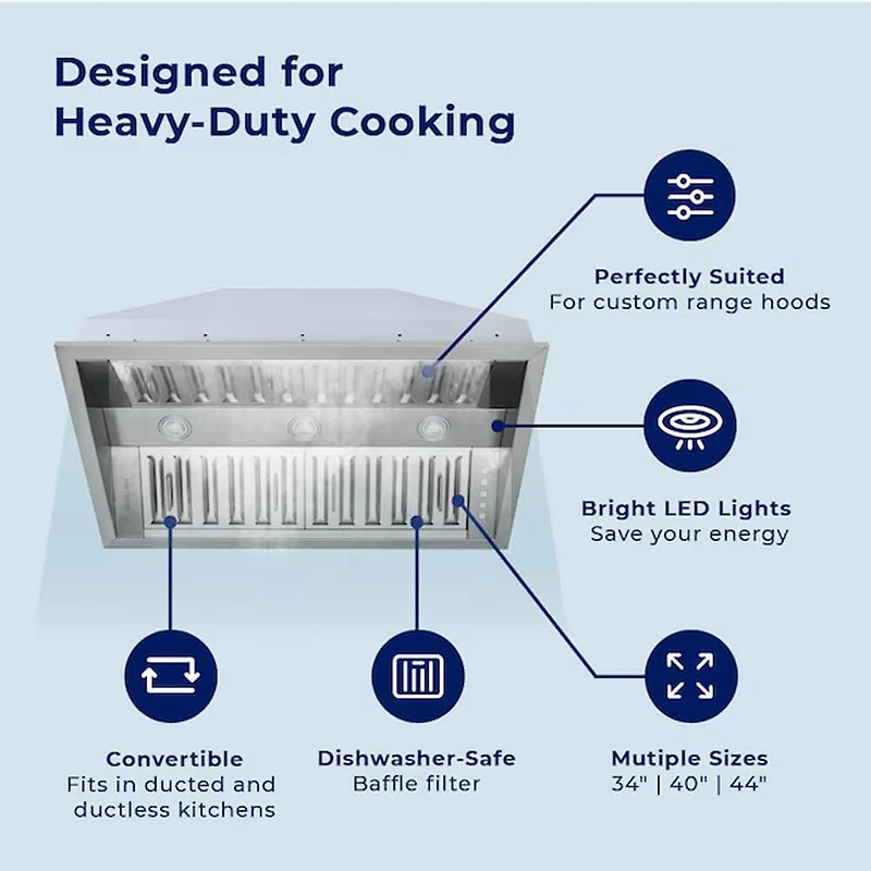 inch Stainless Convertible Undercabinet Range Hood Insert