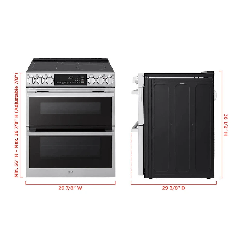 7.3 Cu. Ft. Stainless Slide-In Induction Electric Smart Double Oven Convection Range