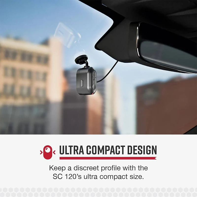 SC 120 QHD 1440p Smart Dash Cam with Built-In Wifi and 16GB MicroSD Card