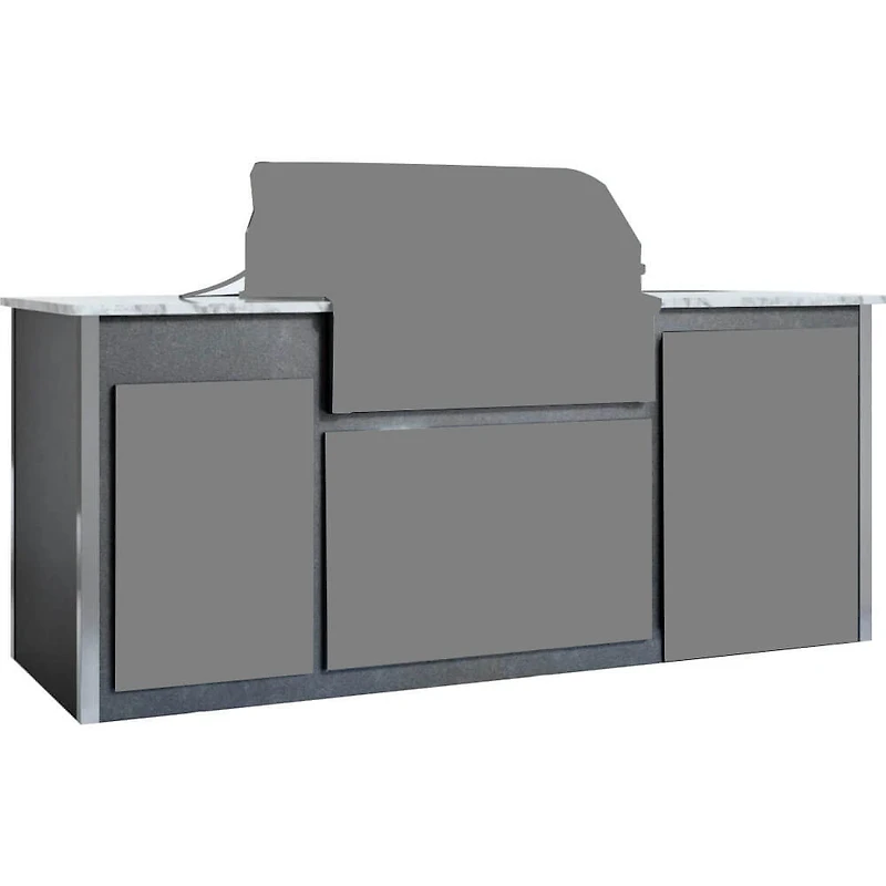 5 Pc. Pro-Grade Luxury Gray Natural Gas Grill Island Suite