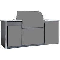 5 Pc. Pro-Grade Luxury Gray Natural Gas Grill Island Suite