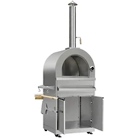 28 inch Pro Style Stainless Outdoor Wood-Burning Pizza Oven and Cabinet