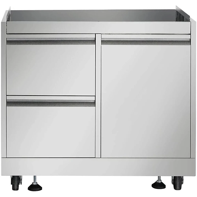 6 Pc. L Shaped Modular Outdoor Kitchen Island Suite w/ 4-Burner Propane Gas Grill