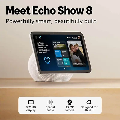 Echo Show 8 2025 with Alexa - Glacier White