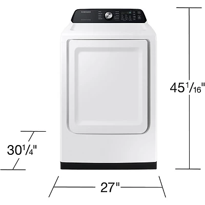 7.4 Cu. Ft. White Top Load High Efficiency Electric Smart Dryer