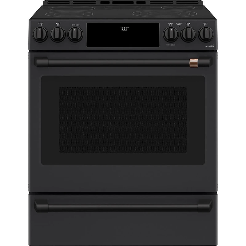 Flat Black Front Control Electric Range Handle and Knob Set