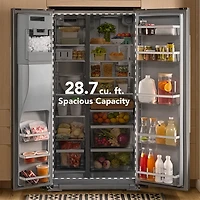 28.7 Cu. Ft. Stainless Side-By-Side Refrigerator - OPEN BOX