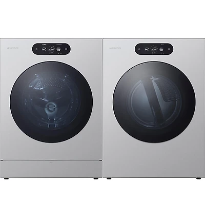Brushed Platinum Front Load High Efficiency Smart 5.8 Cu. Ft. Washer/9 Cu. Ft. Electric Dryer Laundry Pair with SideKick and Pedestal