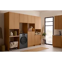 5.8 Cu. Ft. Brushed Black Steel Front Load Smart All-in-One Washer/Dryer Combo