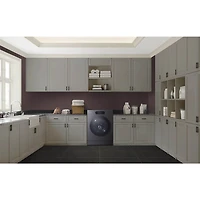 5.8 Cu. Ft. Brushed Black Steel Front Load Smart All-in-One Washer/Dryer Combo